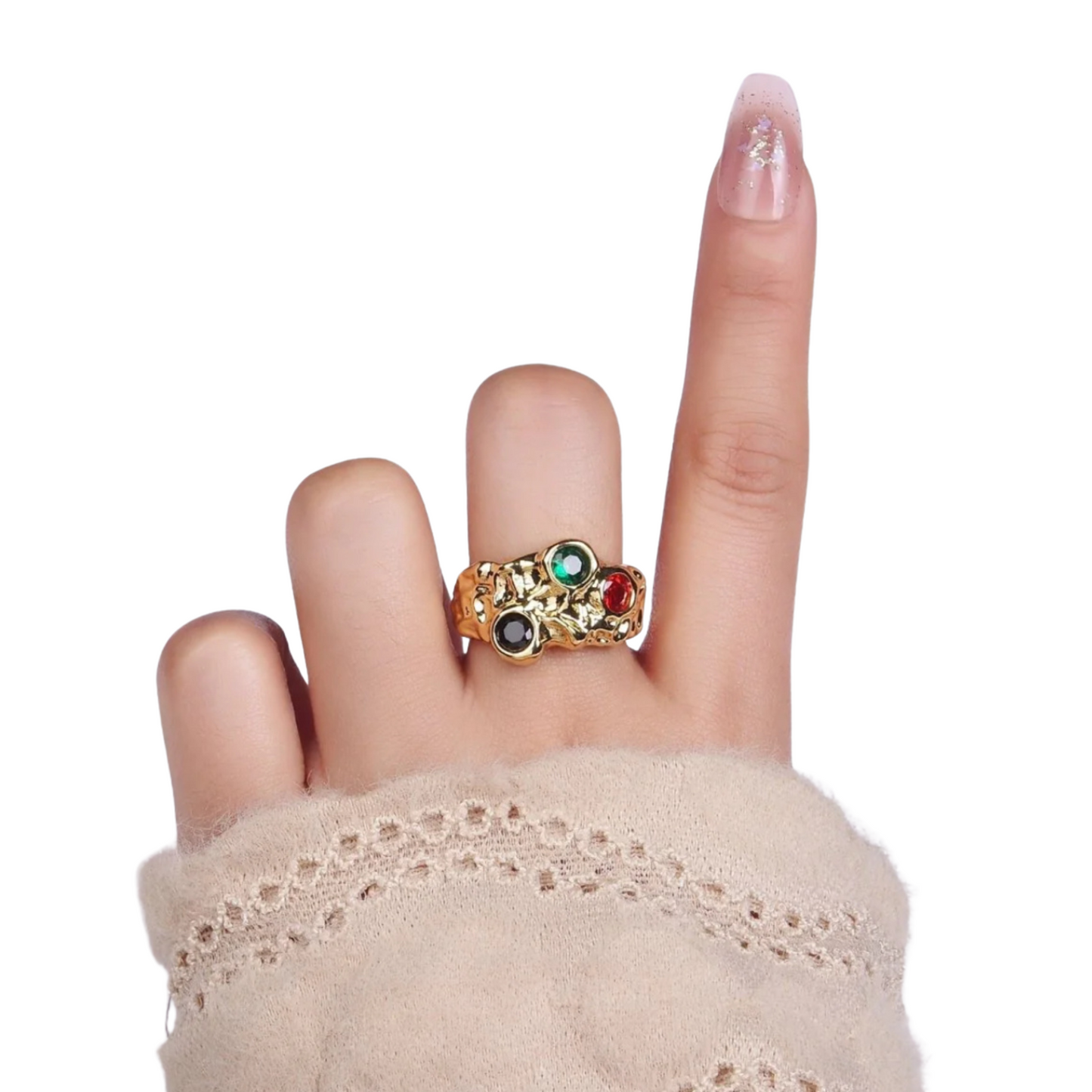 Multicolored hammer ring