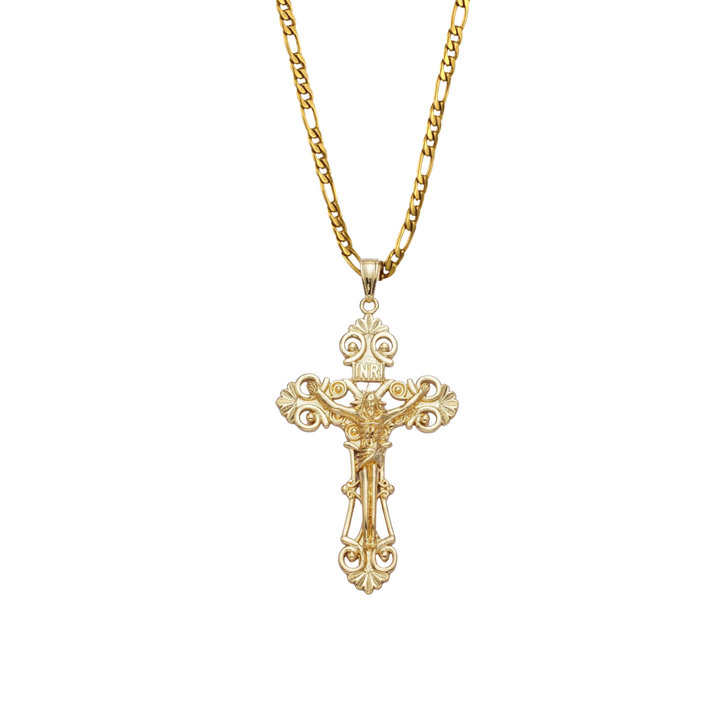 Large INRI cross necklace